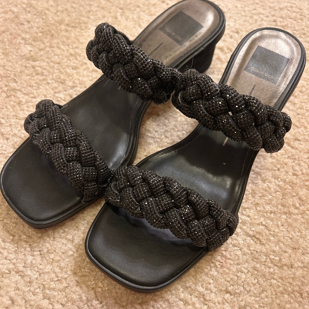 Dolce Vita Black Braided Sandals